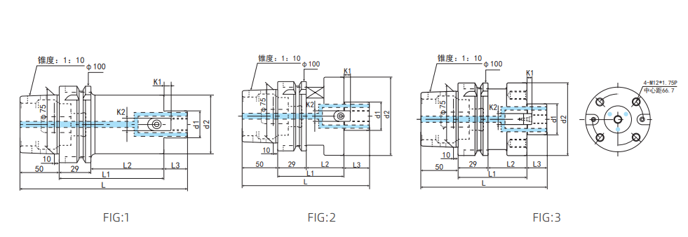HSK100A-FMB40-200 technical drawing