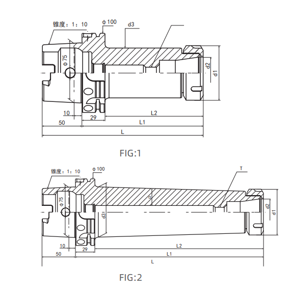 HSK100A-ER32-350 technical drawing
