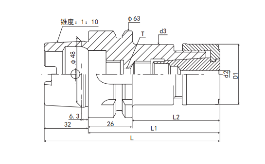 HSK63A-GSK10-70 technical drawing